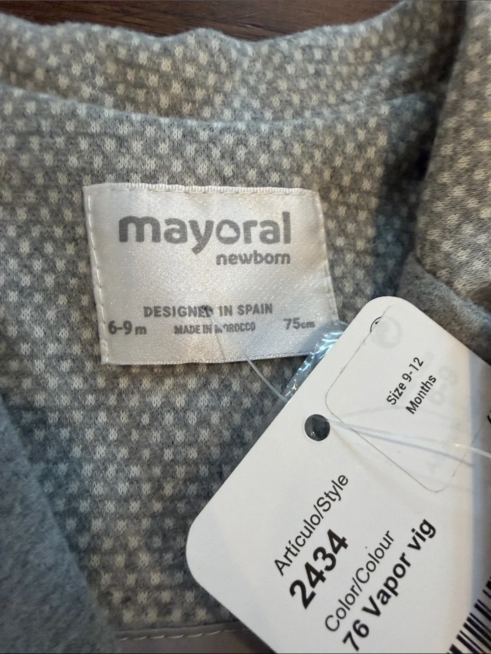 Mayoral Gray Toddler Blazer Jacket Size 6-9 Month NWT - C52-017